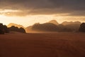 Beautiful morning sunrise at Wadi Rum desert in Jordan, Arab Royalty Free Stock Photo