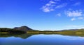 Morning landscape with clear mountain reflection in lake - Dalat, Vietnam Royalty Free Stock Photo