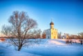 Morning view of the Church of the intercession on the Nerl in Bogolyubovo