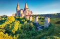 Beautiful morning view of Hunyad Castle / Corvin`s Castle. Royalty Free Stock Photo