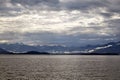 Beautiful morning view of the Mountain Range near Juneau Alaska Royalty Free Stock Photo