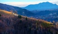 Beautiful morning view of romanian mountains Royalty Free Stock Photo