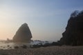 Beautiful morning view before sunrise around Papuma beach in Jember, East Java, Indonesia. Royalty Free Stock Photo