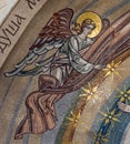 Beautiful mosaic angel in the interior of the Orthodox Church