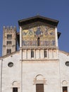 The beautiful mosaic of the facade of the Church of San Frediano in Lucca, Tuscany, Italy Royalty Free Stock Photo