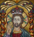 Beautiful mosaic of Jesus in a captivating church in Petru Voda, Romania