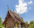 The beautiful mosaic `The Tree of Life` in the famous Wat Xieng Thong temple of Luang Prabang, Laos Royalty Free Stock Photo