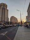 Delightful Moscow city sunset near paveletskaya station