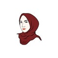 Beautiful Moslem Girl Hijab Vector Design. Logo, Icon, Sign, Illustration