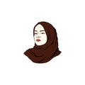 Beautiful Moslem Girl Hijab Vector Design. Logo, Icon, Sign, Illustration