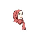 Beautiful Moslem Girl Hijab Vector Design. Logo, Icon, Sign, Illustration