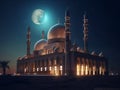 Beautiful Mosque Architecture in the Desert AI Generative