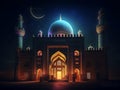 Beautiful Mosque Architecture in the Desert AI Generative