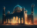 Beautiful Mosque Architecture in the Desert AI Generative