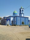 Beautiful mosque with blue theme