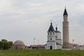 Beautiful mosque and church against the blue sky Royalty Free Stock Photo