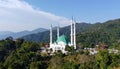 Beautiful mosque with a nice background blue sky scenery in the mountains Royalty Free Stock Photo