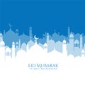 Beautiful mosque scene eid mubarak background