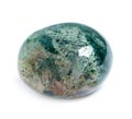 Beautiful moss agate gemstone on white Royalty Free Stock Photo