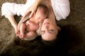 Beautiful mother embracing with tenderness and care her newborn Royalty Free Stock Photo