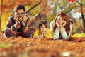 Autumn family picnic Royalty Free Stock Photo