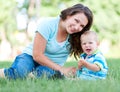 Beautiful mother and happy son Royalty Free Stock Photo