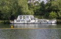 A beautiful motor cruiser berthed on the Thames at Henley-on-Tha