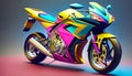 motorcycle colorful. AI Generated