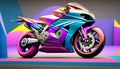 motorcycle colorful. AI Generated