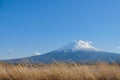 Beautiful Mount Fuji with snow capped and blue sky at Lake kawaguchiko, Japan. Royalty Free Stock Photo