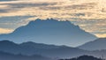 Beautiful Mount Kinabalu view during morning sunrise Royalty Free Stock Photo
