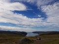 Beautiful mountain and fresh water lake view on mageroya