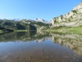 Beautiful mountain lake with clean water and a very nice landscape Royalty Free Stock Photo