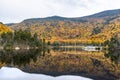 Beautiful mountain lake on a cloudy autumn day