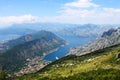 Beautiful mountain landscape above Kotor fjord