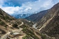 Mountain landscape with Bagmati river, Nepal.