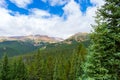 Beautiful mountain landscape with blue skies and clouds Royalty Free Stock Photo