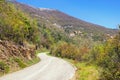 Beautiful mountain landscape with country road. Montenegro, Tivat Royalty Free Stock Photo