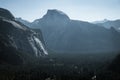 Beautiful mountain landscape on a foggy winter day Royalty Free Stock Photo