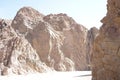 Beautiful mountain landscape in Malakot Mountain oasis tourist site. Dahab, South Sinai Governorate, Egypt Royalty Free Stock Photo