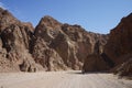 Beautiful mountain landscape in Malakot Mountain oasis tourist site. Dahab, South Sinai Governorate, Egypt Royalty Free Stock Photo