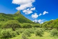 Beautiful mountain landscape of Mauritius island. Picturesque tropical nature. Royalty Free Stock Photo