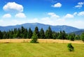 Beautiful mountain landscape in the national park Sumava. Czech Republic. Royalty Free Stock Photo