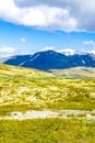 Beautiful mountain and landscape nature panorama Rondane National Park Norway Royalty Free Stock Photo