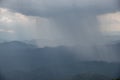 Beautiful mountain landscape during a rain and clouds