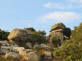 Beautiful mountain landscape sky rocks plants horizon remoteness grandeur