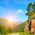 Beautiful mountain landscape and sunrise Royalty Free Stock Photo