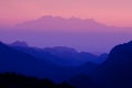 Beautiful mountain landscape at sunset at Monson viewpoint Doi AngKhang, Chaingmai Thailand