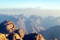 Beautiful mountain landscape, view from Mount Moses in Egypt on the Sinai Peninsula Royalty Free Stock Photo