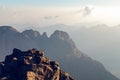 Beautiful mountain landscape, view from Mount Moses in Egypt on the Sinai Peninsula Royalty Free Stock Photo